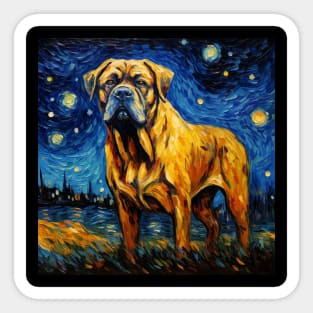 Boerboel in Starry Night style Sticker